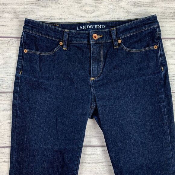 Lands' End Jeans sz 2 Petite Bootcut Dark Wash 25.5" Inseam Short - Picture 3 of 12